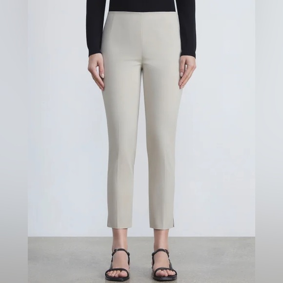 Lafayette 148 New York FUNDAMENTAL BI-STRETCH STANTON PANT in Khaki Size 12 NWT